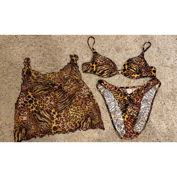 Venus Vintage Swim Wear Bundle Lot Top C 3 Pc Bottom M Cover Up Top S - Picture 9 of 9